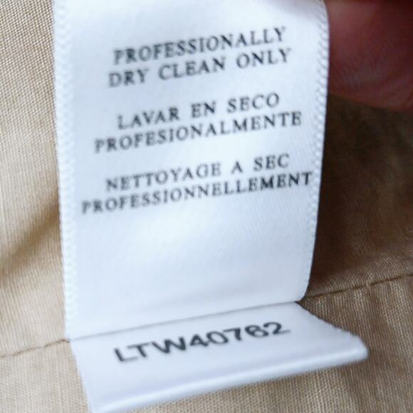 BCBGMAXAZRIA SZ L 100% Leather Butter Tan Short 3 Button Collared Jacket Pockets - Picture 8 of 8